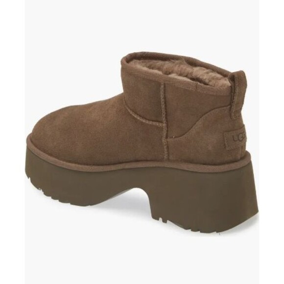 UGG Classic Women Size 7 Ultra Mini New Heights Platform Boot Hickory NEW - Picture 2 of 10